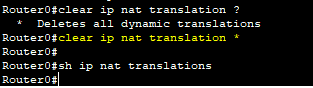 clear ip nat translation